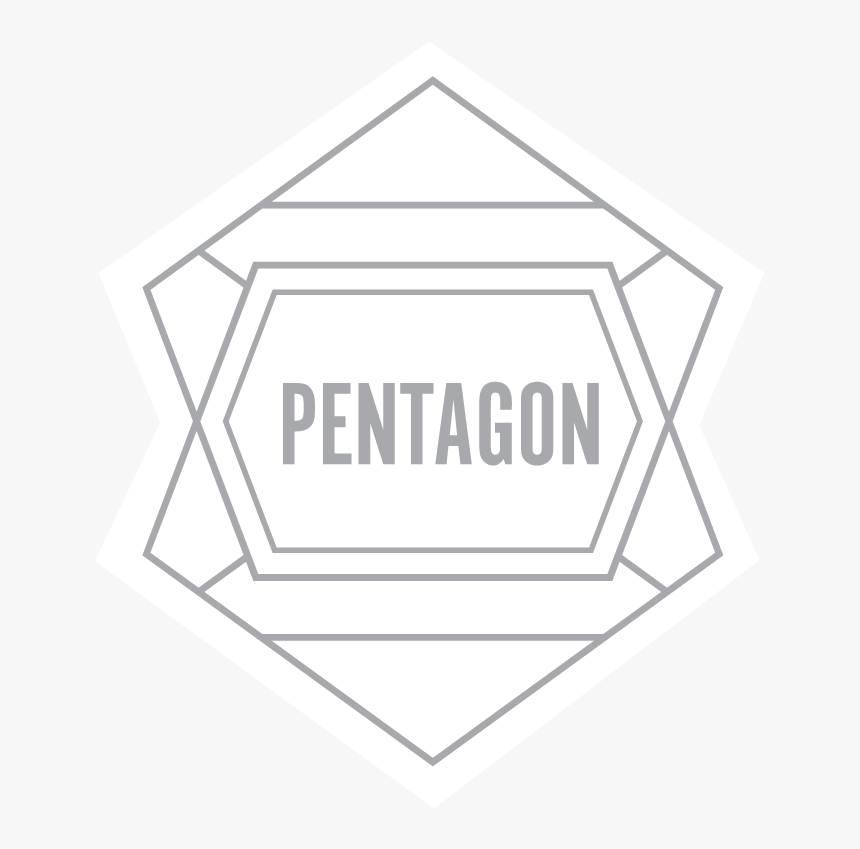 Pentagon Logo White Grey 01 - Illustration, HD Png Download, Free Download