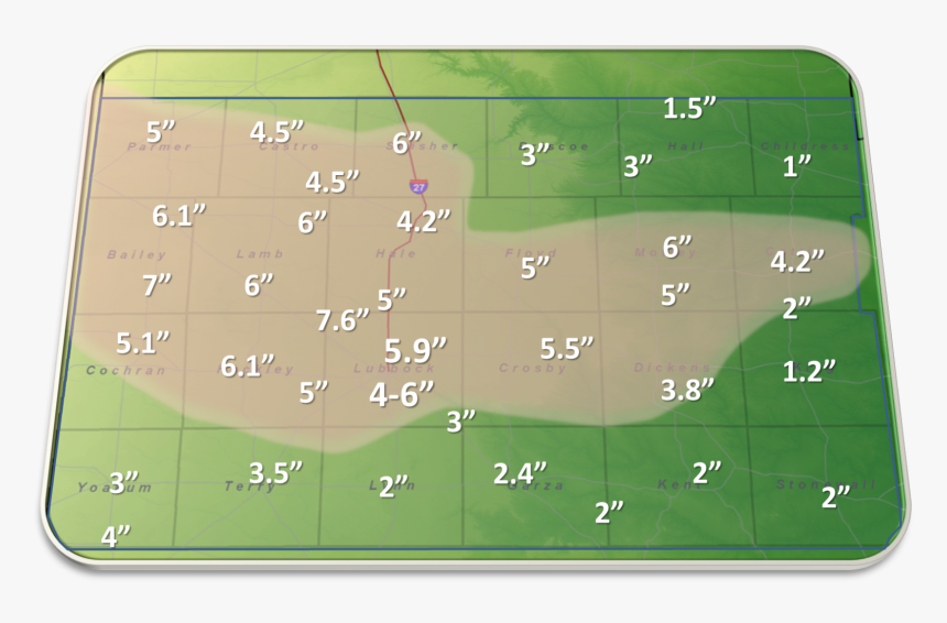 Snowfall Totals For Feb 26-28 As Reported To Our Office - Map, HD Png Download, Free Download