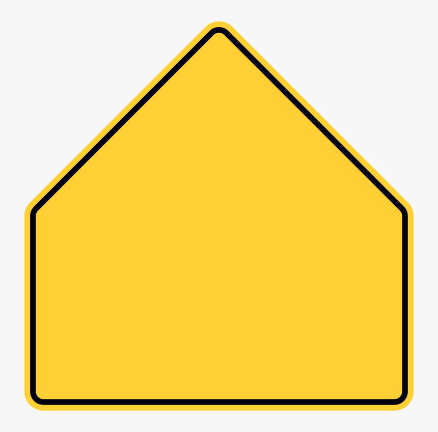 Pentagon Warning Sign - Yellow Road Pentagon Sign, HD Png Download, Free Download