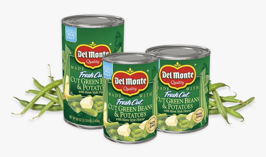 Blue Lake® Cut Green Beans And Potatoes With Ham-style - Del Monte Green Beans No Salt Added Label, HD Png Download, Free Download
