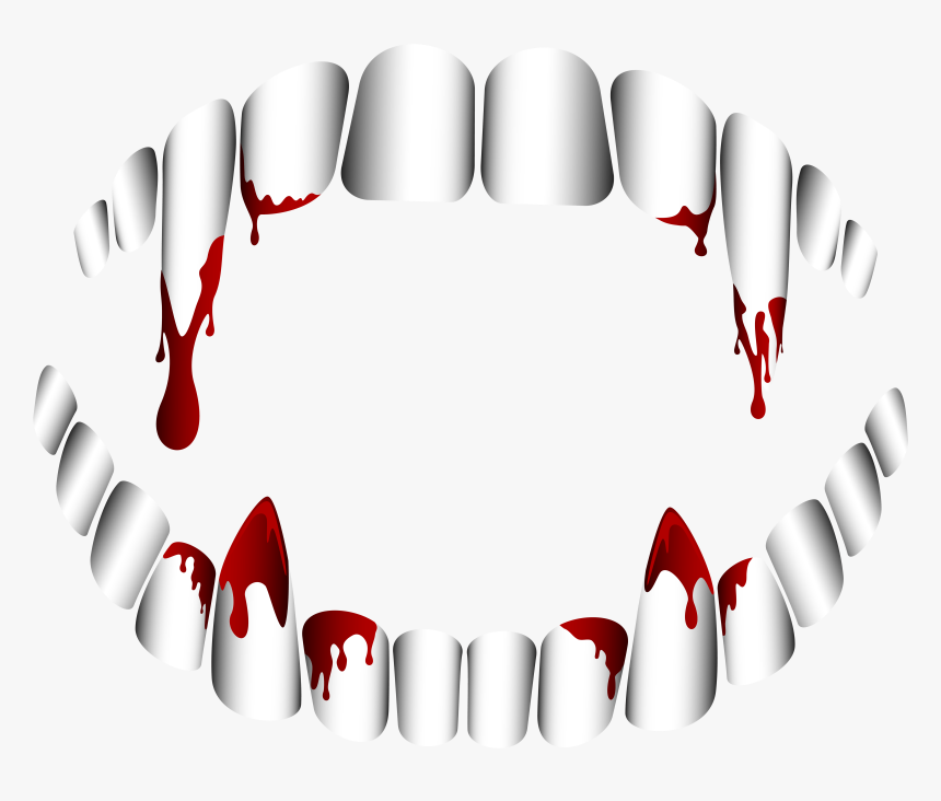 Vampire Teeth Transparent Png Clip Art - Vampire Fangs Transparent Background, Png Download, Free Download