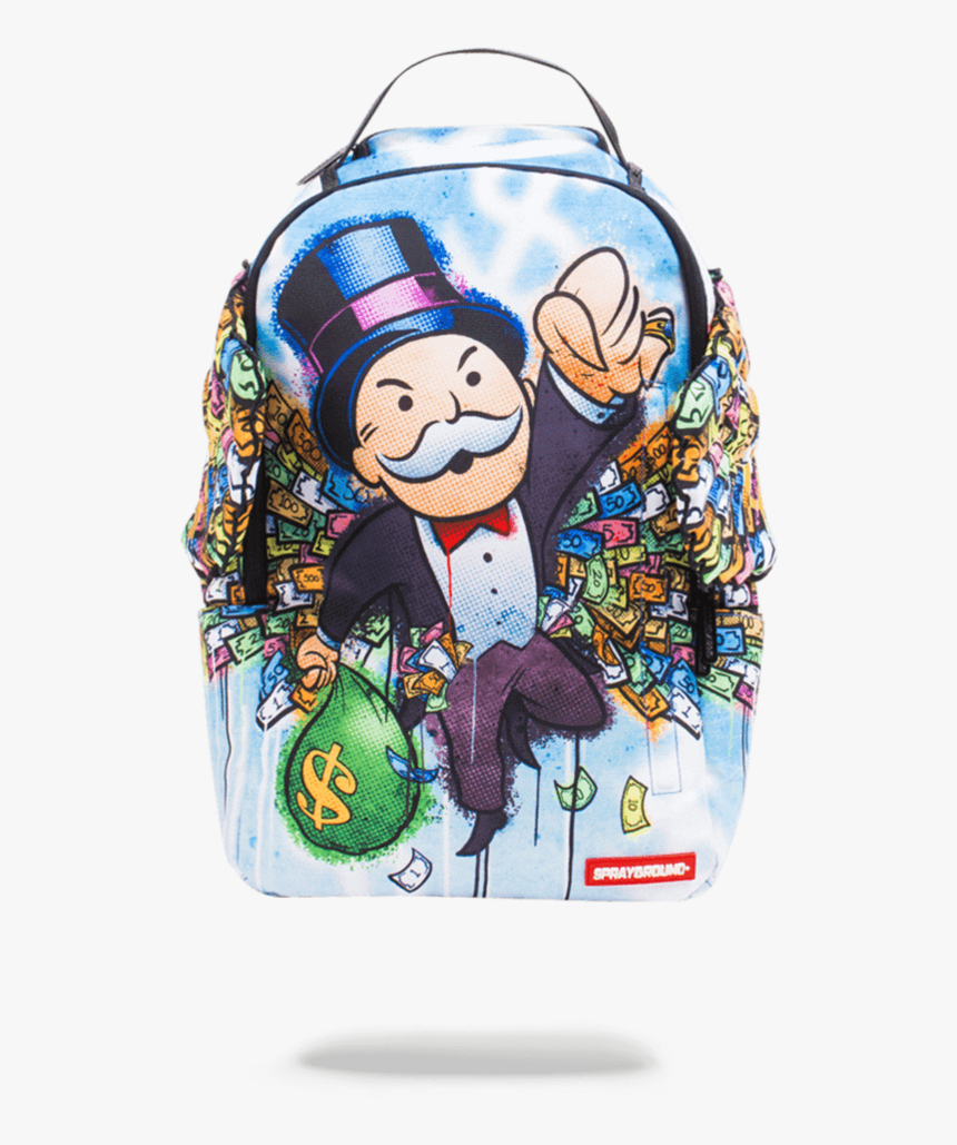 Sprayground Monopoly Money Wings Backpack Front - Monopoly Sprayground Money Wings Backpack, HD Png Download, Free Download