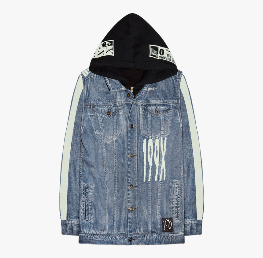 Xo Scanners Hooded Denim Jacket , Png Download - Xo Weeknd Jean Jacket, Transparent Png, Free Download