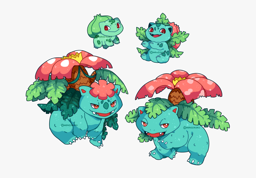 Bulbasaur, Ivysaur, Venusaur Y Mega Venusaur Pokemon - Bulbasaur Ivysaur Venusaur Mega Venusaur, HD Png Download, Free Download