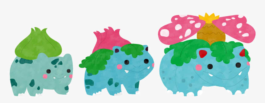 Pokemon 001 002 003 Bulbasaur, Ivysaur, Venusaur - Ivysaur Pokemon, HD Png Download, Free Download