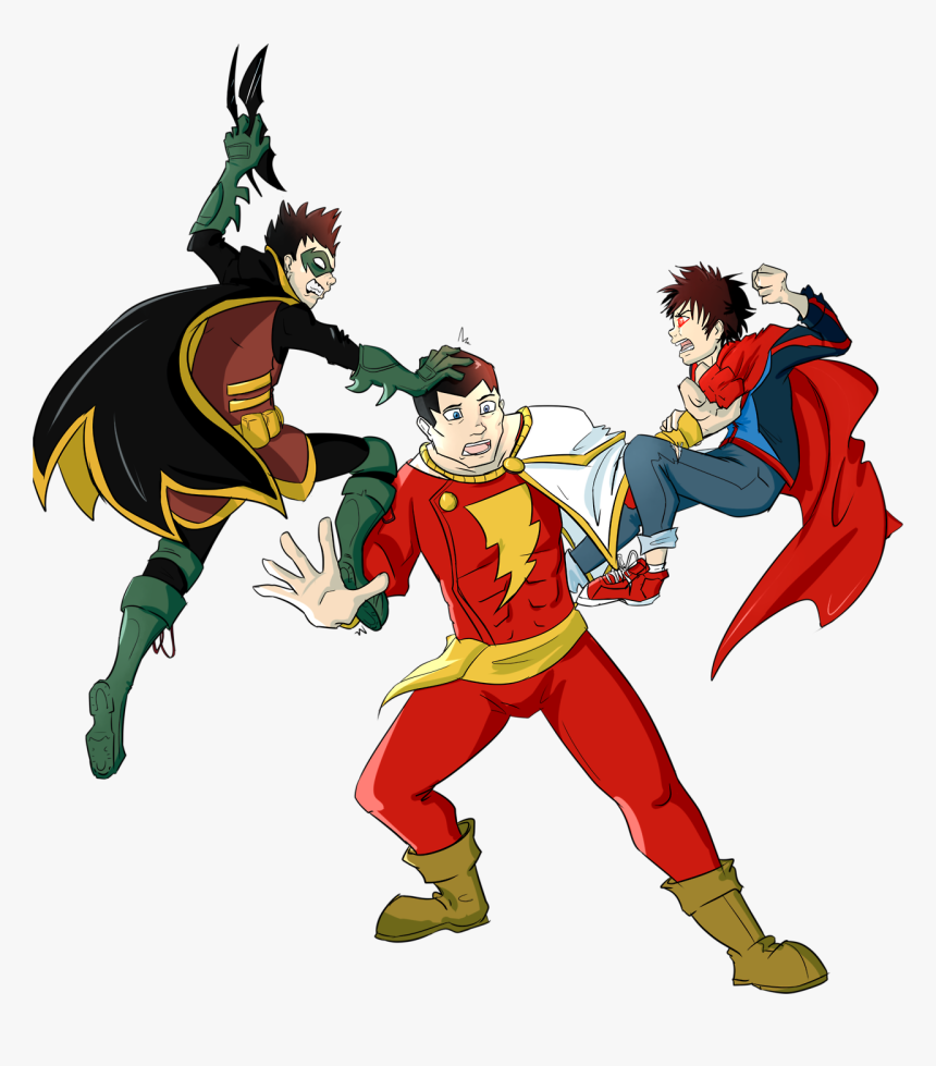 Super Sons Team Up With Captain Marvel/shazam, It Goes - Super Sons And Shazam, HD Png Download, Free Download