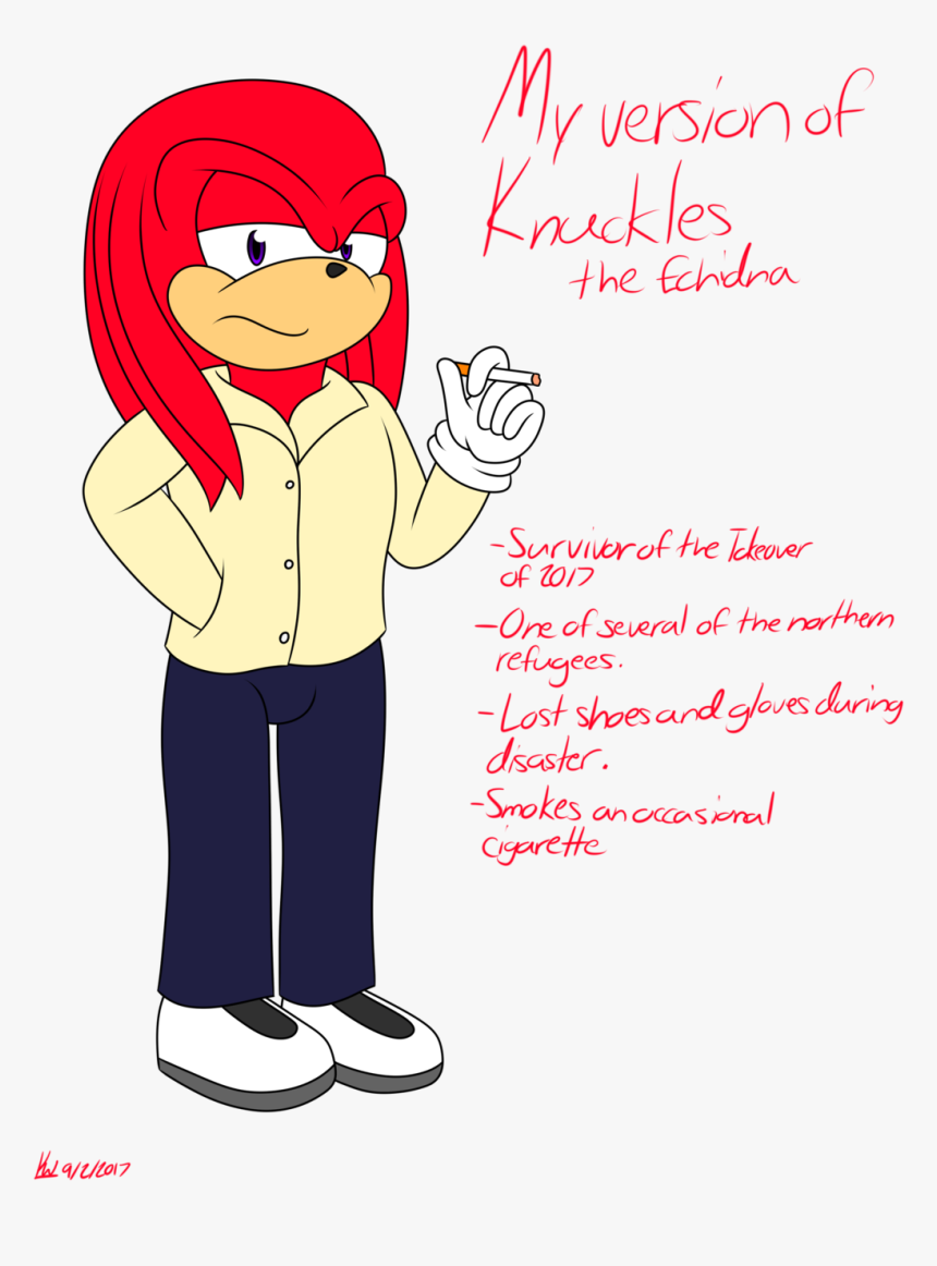 My Version Of Knuckles - Cartoon, HD Png Download, Free Download