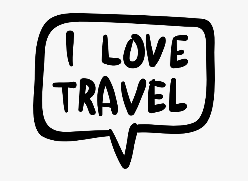 I Love Travel In Handmade Speech Bubble Free Vector - Traveling Icon Png Free, Transparent Png, Free Download