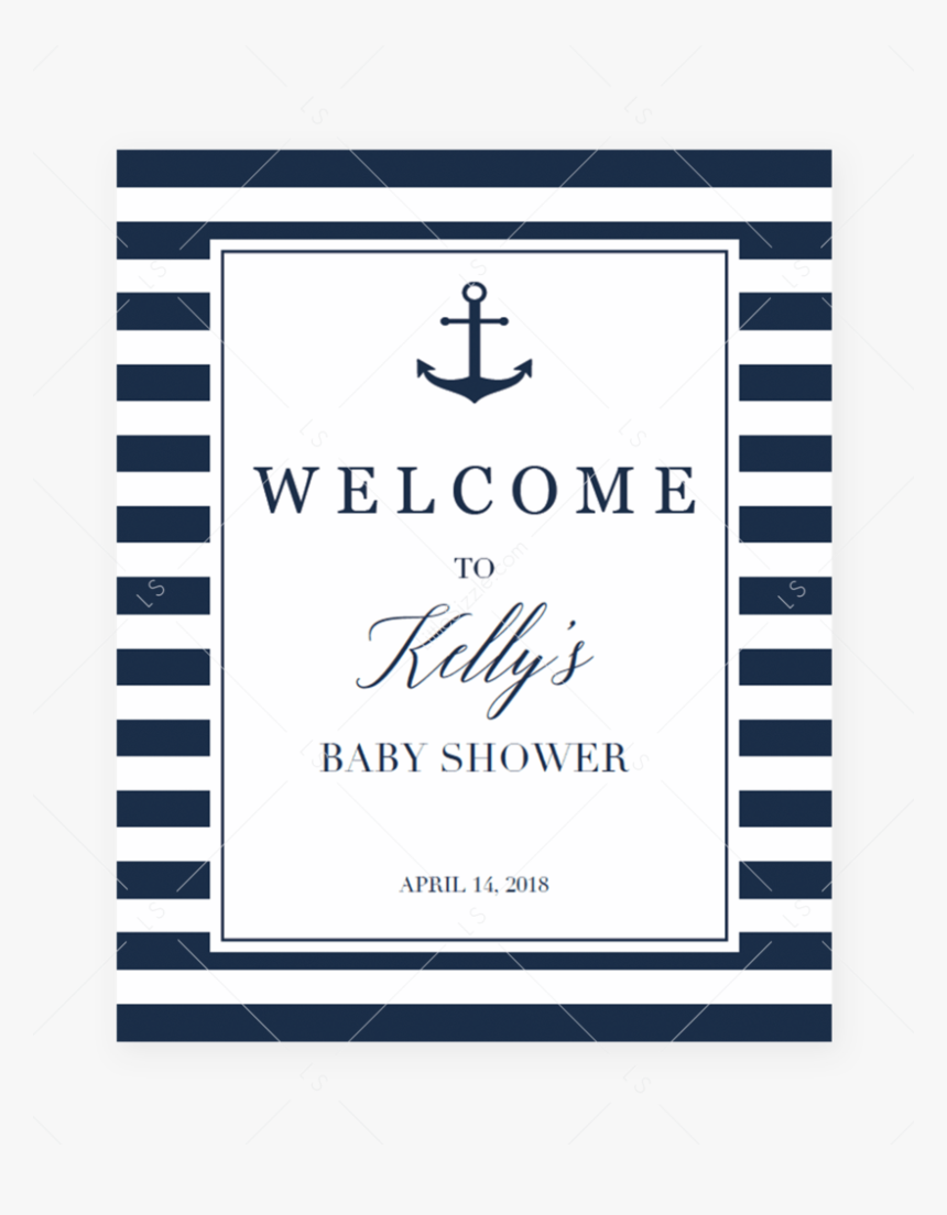 Welcome To Nautical Baby Shower Sign Printable By Littlesizzle - Nautical Baby Shower Sign, HD Png Download, Free Download