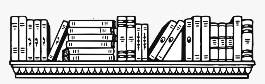 Bookshelf Black And White Clipart, HD Png Download, Free Download