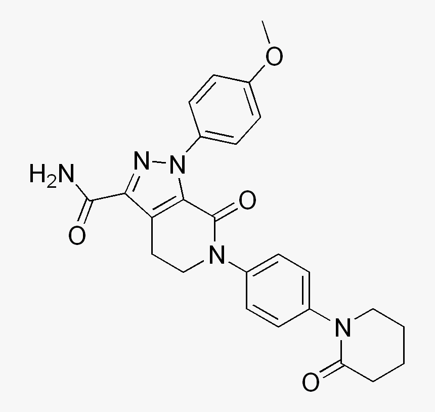 File - Apixaban - Apixaban Structure, HD Png Download, Free Download