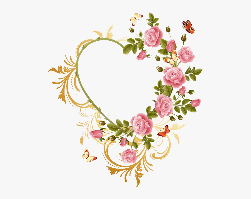 Heart Frame Png - Flower Heart Frame Png, Transparent Png, Free Download