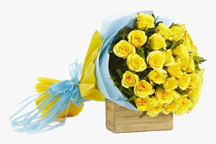 2dozen Yellow Roses Bouquet - Bouquet Of Flowers Yellow Roses, HD Png Download, Free Download