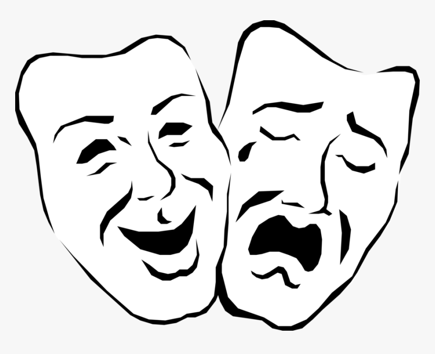 Vector Illustration Of Theatre Or Theater Theatrical - Two Faces Of Life, HD Png Download, Free Download