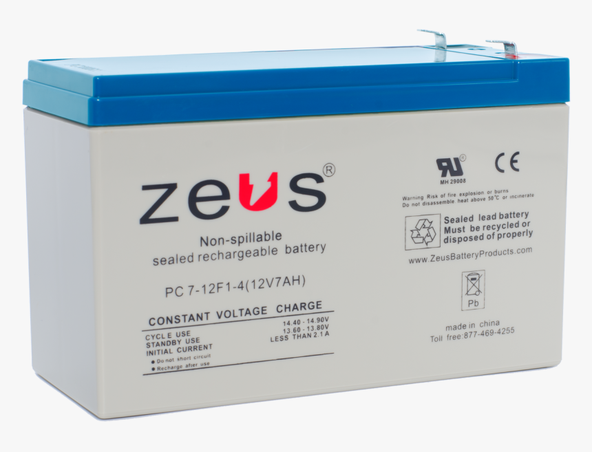 Pc7 12 F1 Zeus 12v 7ah Sla Battery, HD Png Download, Free Download