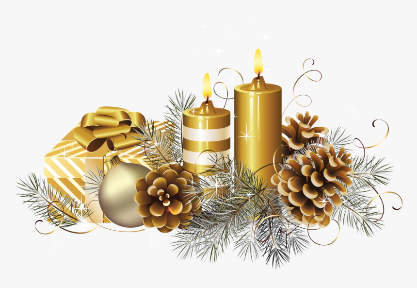 Golden Christmas Candle With Gift Png Image - Shayari Kitni Mohabbat Hai, Transparent Png, Free Download