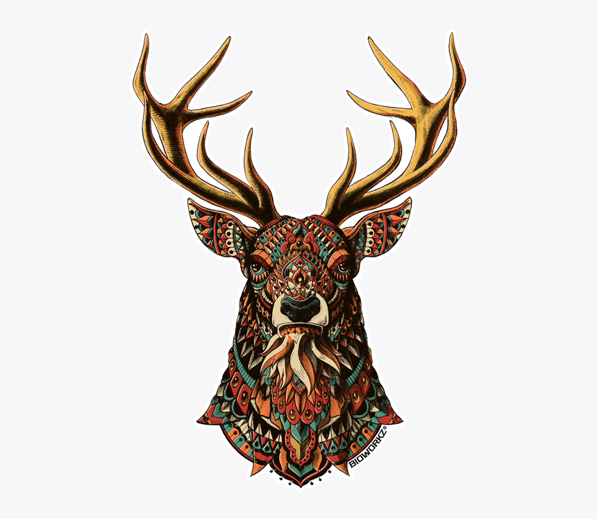 Ornate Buck Sticker - Bioworkz Deer, HD Png Download, Free Download