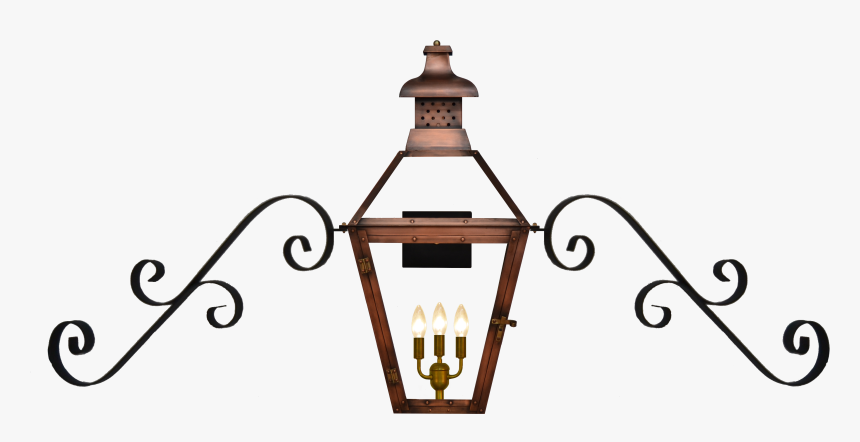 Pebble Hill Lantern With Double Scroll Mustache Scrolls - Gas Lantern With Scroll, HD Png Download, Free Download