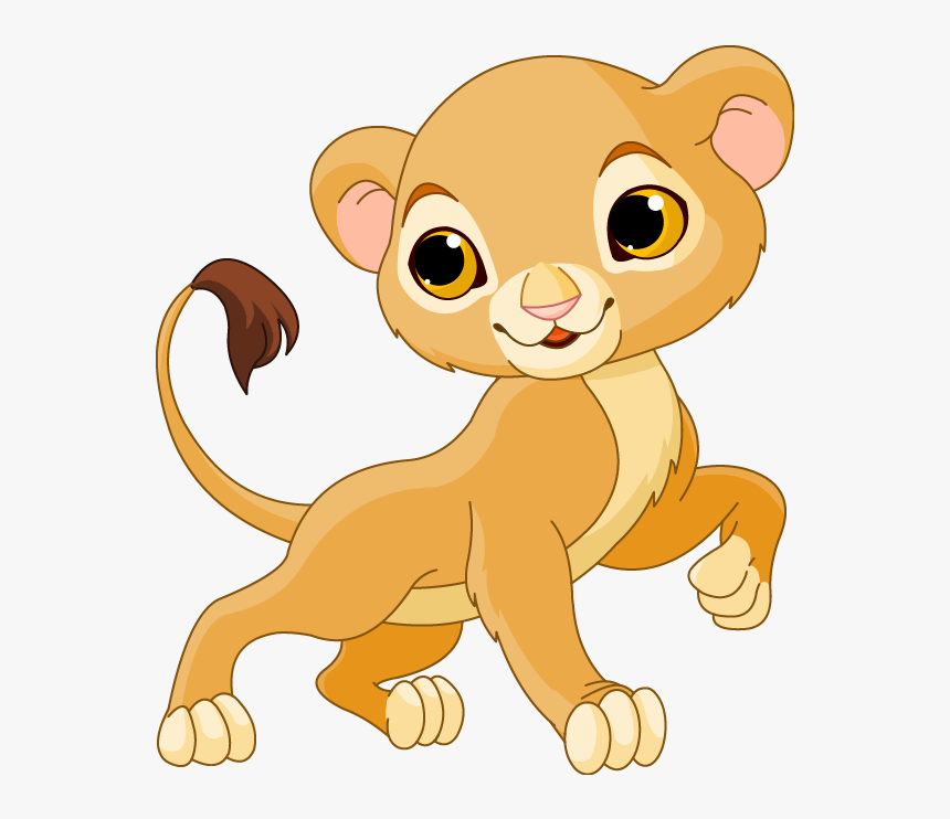 Transparent Mountain Lion Clipart - Cartoon Lion Cub Drawing, HD Png Download, Free Download