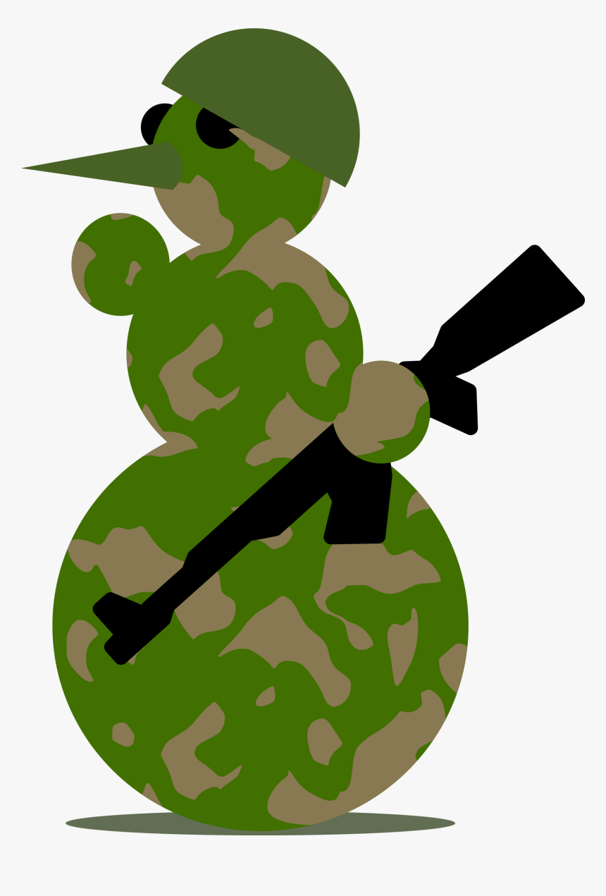 Snowman-militarist By Rones Clip Art - Snowman Soldier Clipart, HD Png Download, Free Download