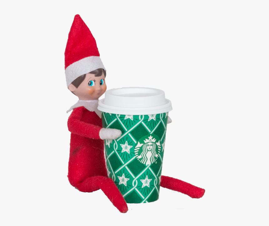 Elf With Starbucks - Christmas Stocking, HD Png Download, Free Download