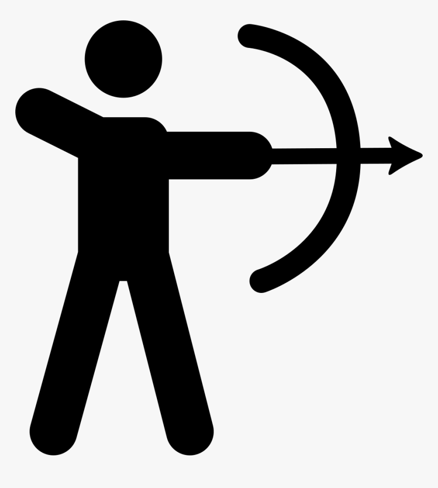 Scalable Vector Graphics Bowhunting Computer Icons - Stickman With Bow And Arrow, HD Png Download, Free Download