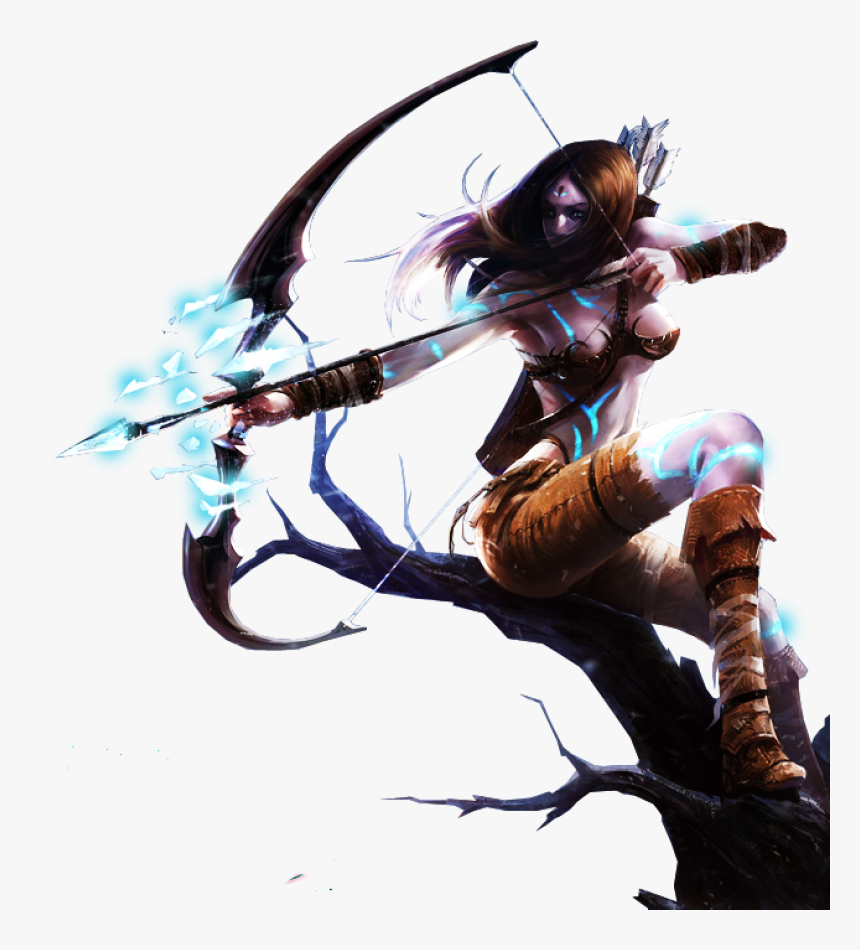 Woad Hunter Ashe Skin Png Image - League Of Legends Ashe Png, Transparent Png, Free Download