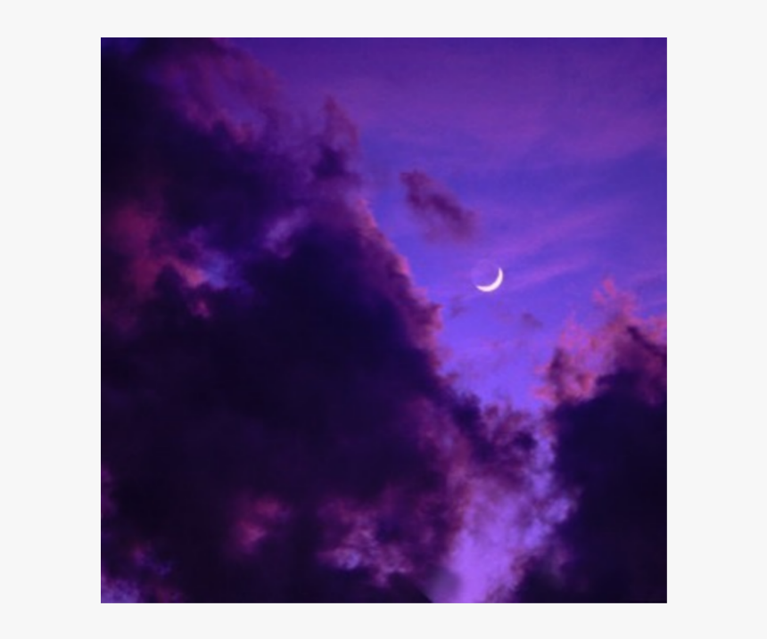 ##purple #aesthetic #aesthetics #highlights #highlight - Dark Clouds With Moon, HD Png Download, Free Download