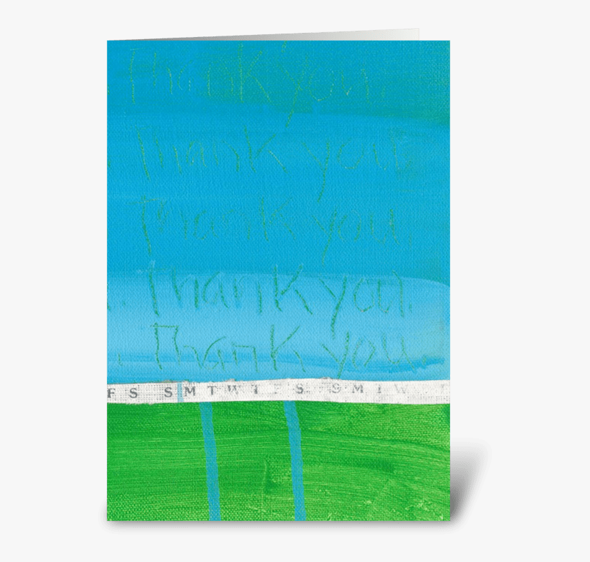 Thank You Painting Blue On Green Ribbon Greeting Card - Soccer-specific Stadium, HD Png Download, Free Download