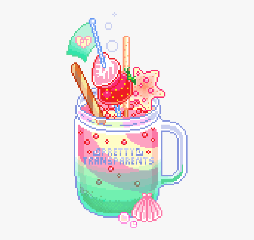 Mermy Kind Of Parfait - Pastel Food Pixel Art, HD Png Download, Free Download