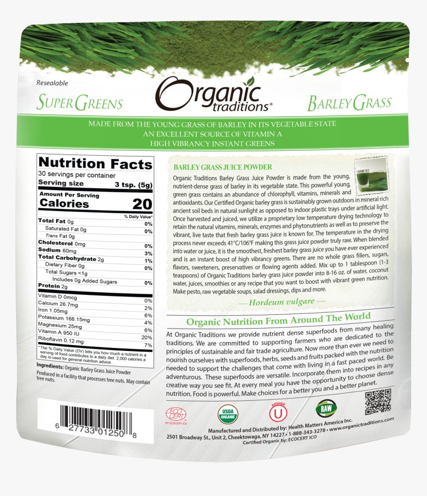 Organic Traditions Wheat Grass, HD Png Download, Free Download