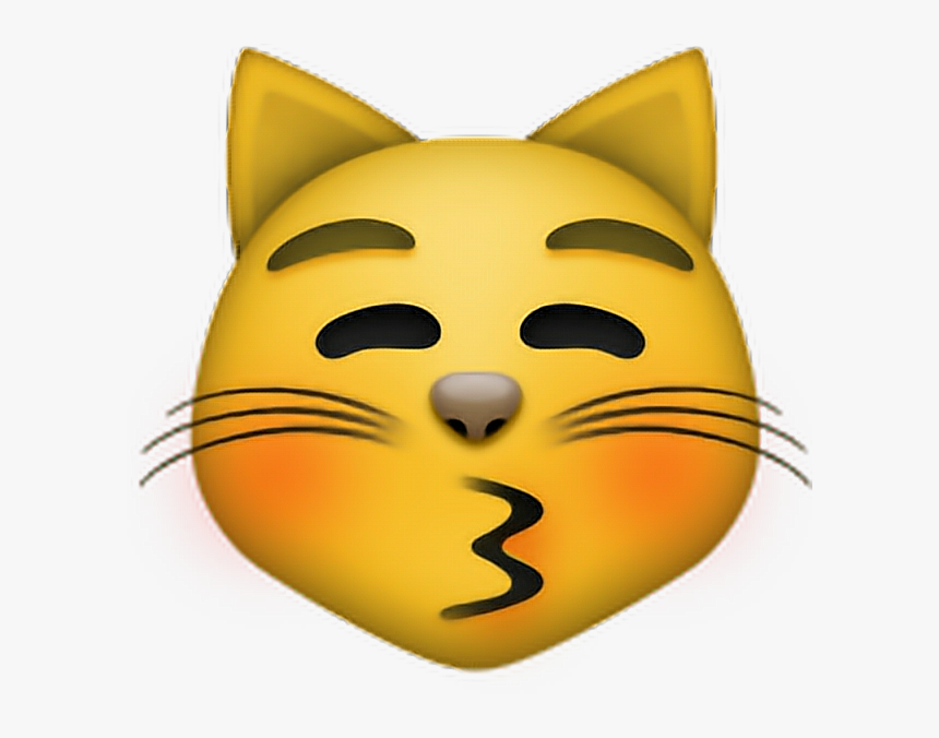 Gato Emojisticker Sonrojado - Cat Heart Eyes Emoji Transparent, HD Png Download, Free Download