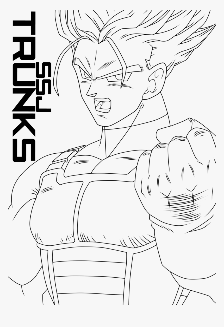 Trunks Drawing Dragon Ball Z Trunks Ssj Lineart Hd Png Download Kindpng