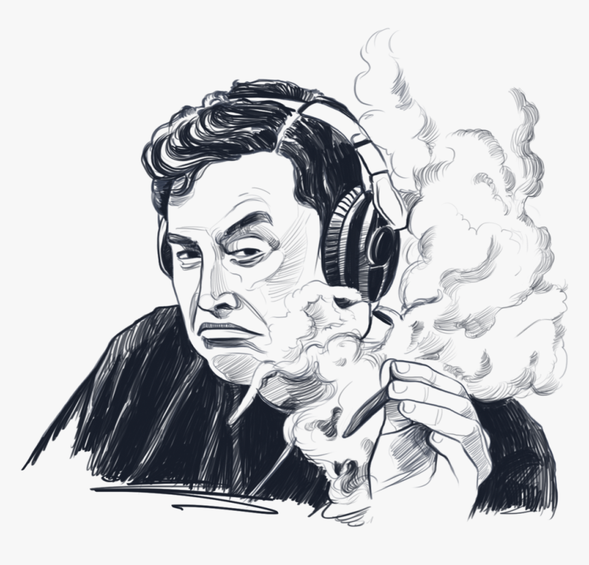 Art Courtesy Of Nima Sotoudeh - Elon Musk Smoking Sketch, HD Png Download, Free Download