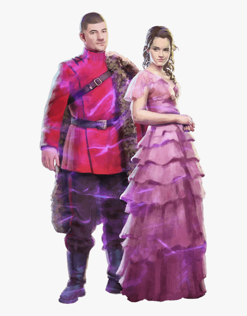 Hermione And Viktor Krum In Their Yule Ball Outfits - Ruffle, HD Png Download, Free Download