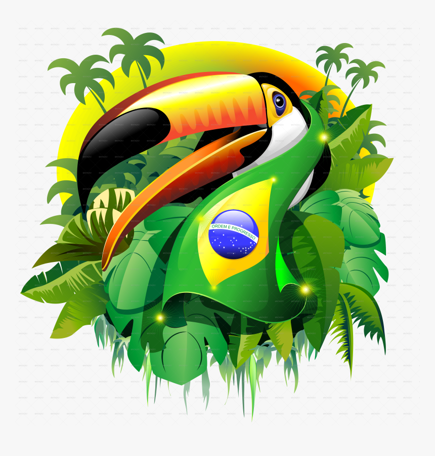 Toco With Brazil Flag - Toco Toucan With Brazil Flag, HD Png Download, Free Download
