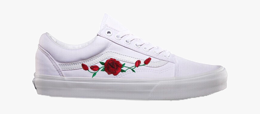 Vans Rose Embroidery White, Png Download - kindpng