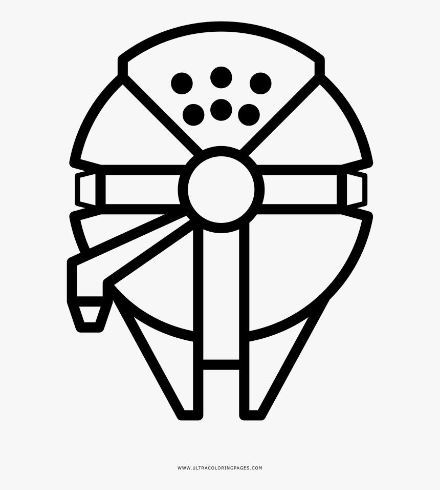 Millennium Falcon Coloring Page - Millennium Falcon Basic Drawing, HD Png Download, Free Download