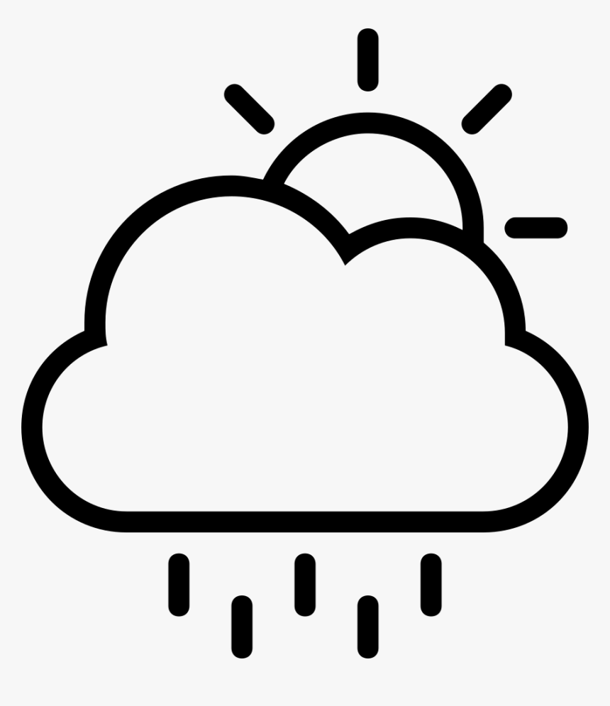 Raining At Day Outlined Symbol - Cloud Lightning Bolt Drawing, HD Png Download, Free Download