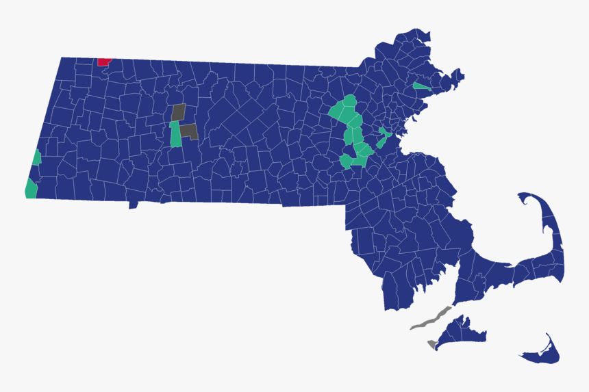 Massachusetts Republican Presidential Primary Election - Massachusetts 2016 Election Map, HD Png Download, Free Download