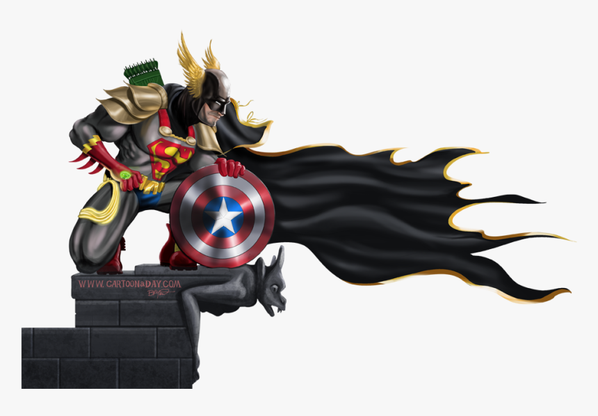 Superhero Mashup Cartoon Transparent - Mashup Super Heroes, HD Png Download, Free Download