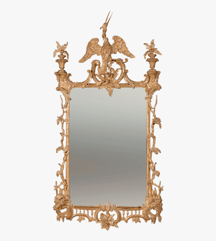 Chippendale Mirror With Ho Ho Bird Surmount"
 Class="lazyload - Mirror, HD Png Download, Free Download