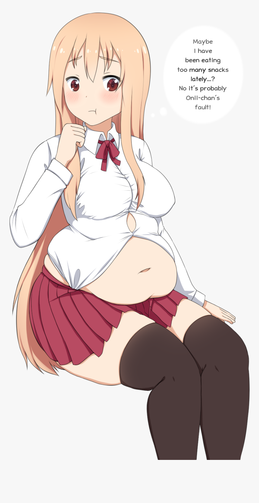 Stuffed Belly Anime Girls, HD Png Download, Free Download