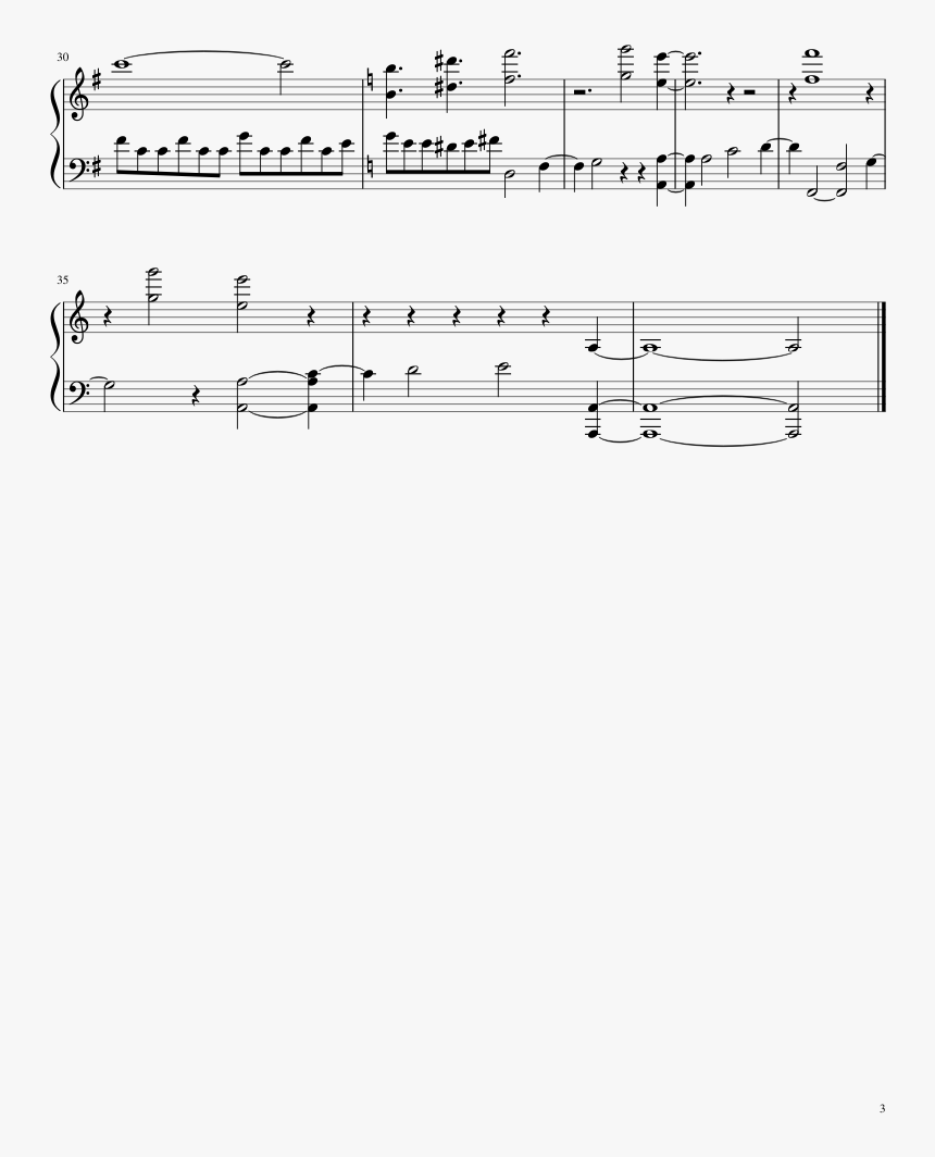 Unity Sheet Music Composed By Chris Tilton 3 Of 3 Pages - Sheet Music, HD Png Download, Free Download