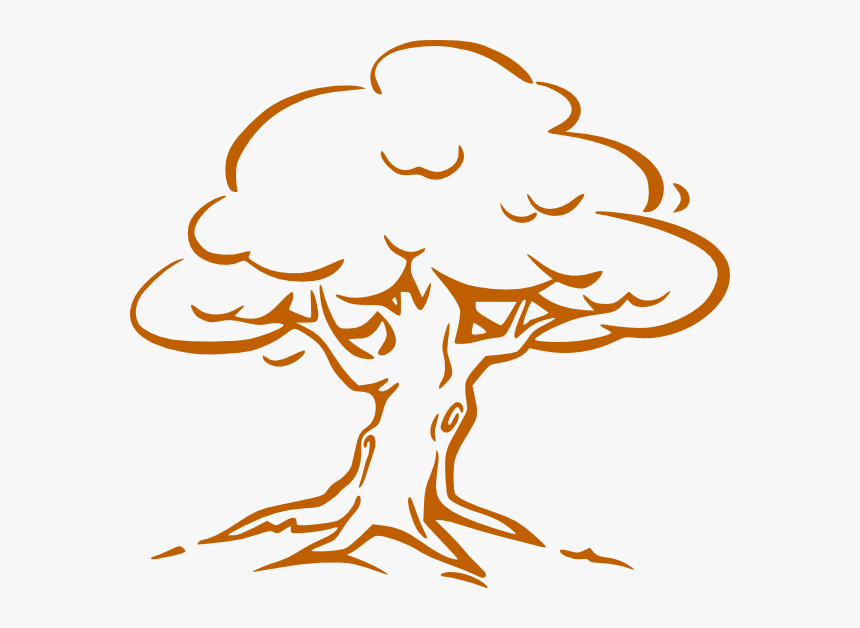 Brow Tree Outline Svg Clip Arts - Tree Black & White, HD Png Download, Free Download