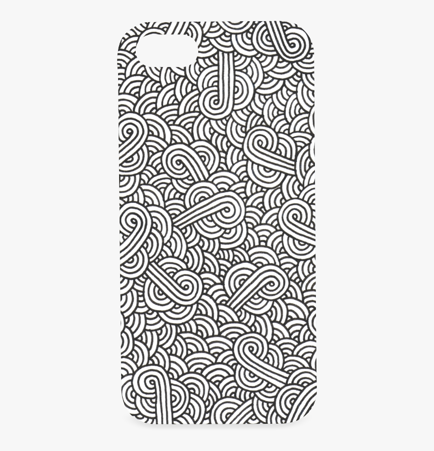 Black And White Swirls Doodles Hard Case For Iphone - Mobile Phone Case, HD Png Download, Free Download