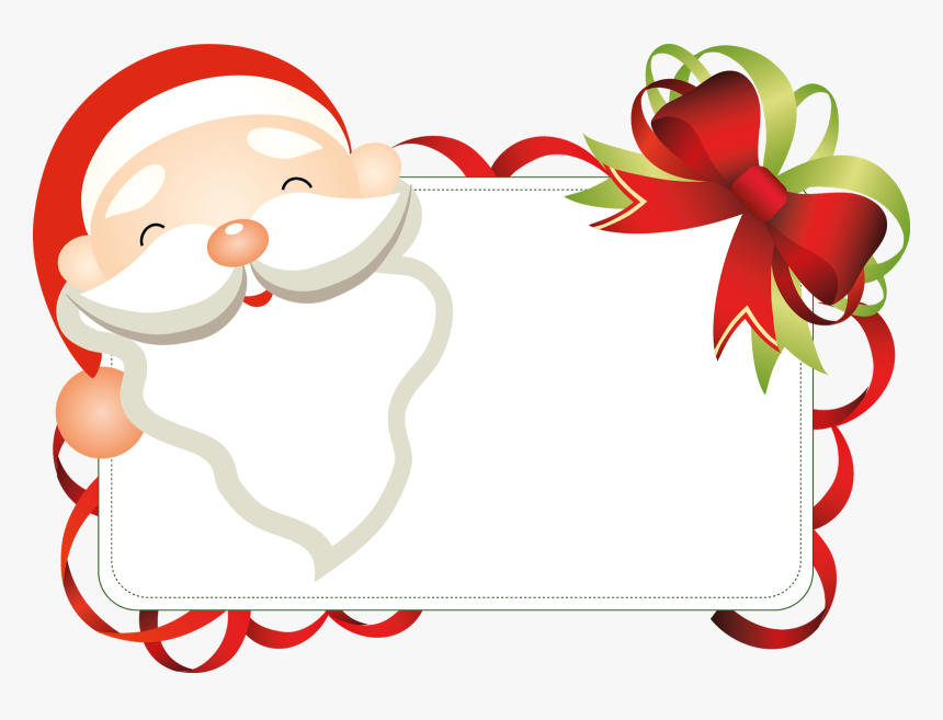 Christmas Stickers With Labels Clipart , Png Download - Santa Border Clipart, Transparent Png, Free Download