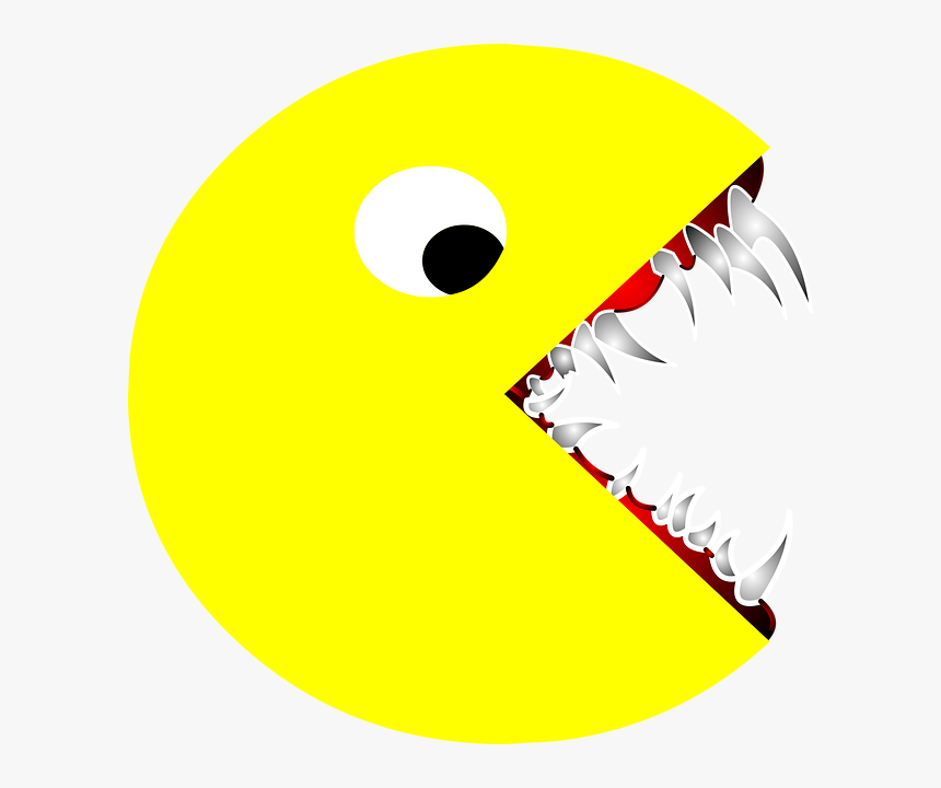Scary Pacman Pac Man Vector Graphic Pixabay - Evil Pacman Png, Transparent Png, Free Download