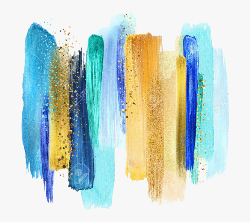 #turquoise #smear #smudge #painting #paint #lipstick - Blue Gold Watercolor Png, Transparent Png, Free Download