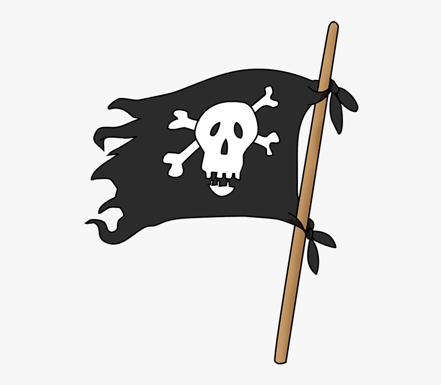 Skull & Bones Piracy Jolly Roger Clip Art - Pirate Flag Transparent Background, HD Png Download, Free Download